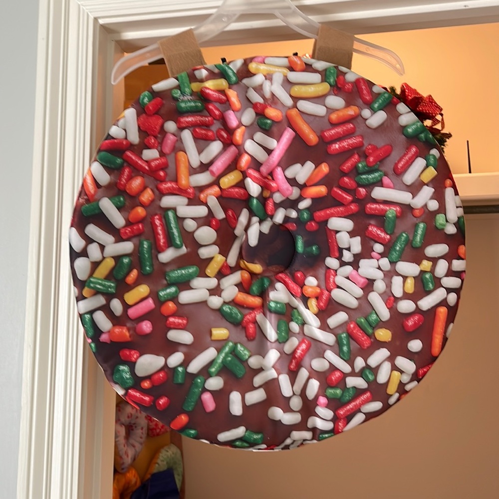 Donut costume! Wear over shoulders. Would fit perfectly for child or small adult